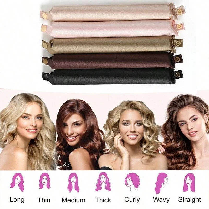 Heatless Hair Curlers Satin Curling Rod Headband No Heat Silk Curls Lazy Hair Rollers Soft Hair Curler to Sleep In Styling Tools