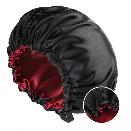 Satin Bonnet for Sleeping Silky Bonnet Cap Large Double Layer Reversible Adjustable Sleep Bonnet Used To Hair Care