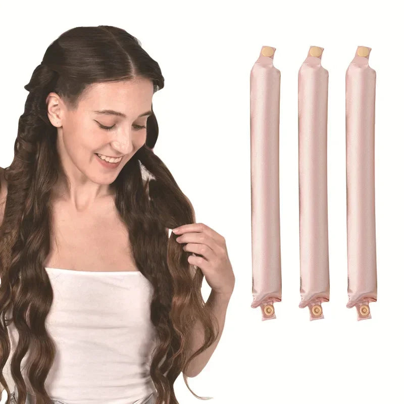 Heatless Hair Curlers Satin Curling Rod Headband No Heat Silk Curls Lazy Hair Rollers Soft Hair Curler to Sleep In Styling Tools